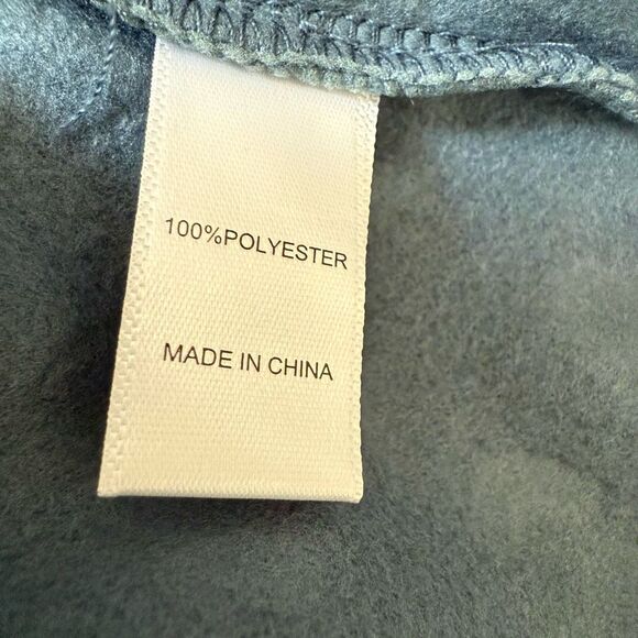 Comfort Code Leopard-Embossed Fleece Quarter Zip Pullover teal blue XS NWT - Picture 6 of 9